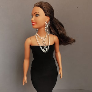 Doll Jewelry Set: Silver Necklace & Earrings for 12" Fashion Dolls image 10