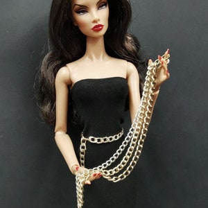 Chain belt for Fashion Royalty, accessories for dolls 12 inch, Poppy Parker chain necklace, dolls belt
