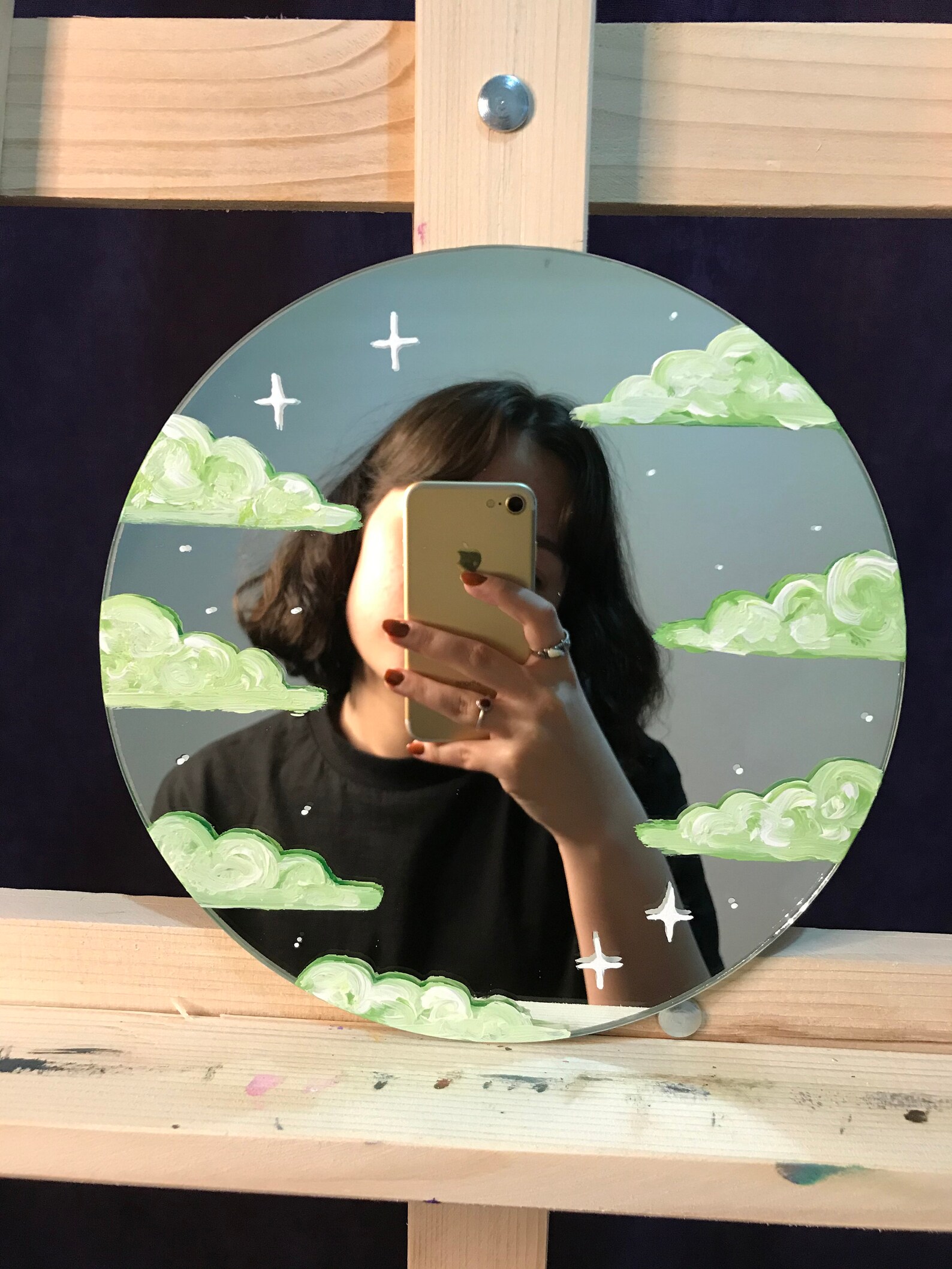 Cloud Painting Selfie Mirror Pintado Decoración Decorativa Etsy