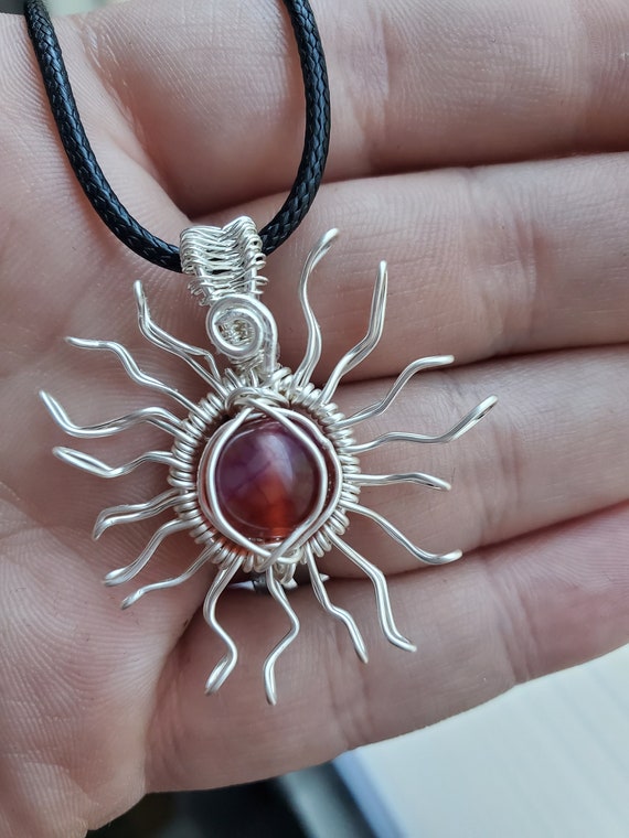 Wire Wrapped Sun Necklace - Etsy