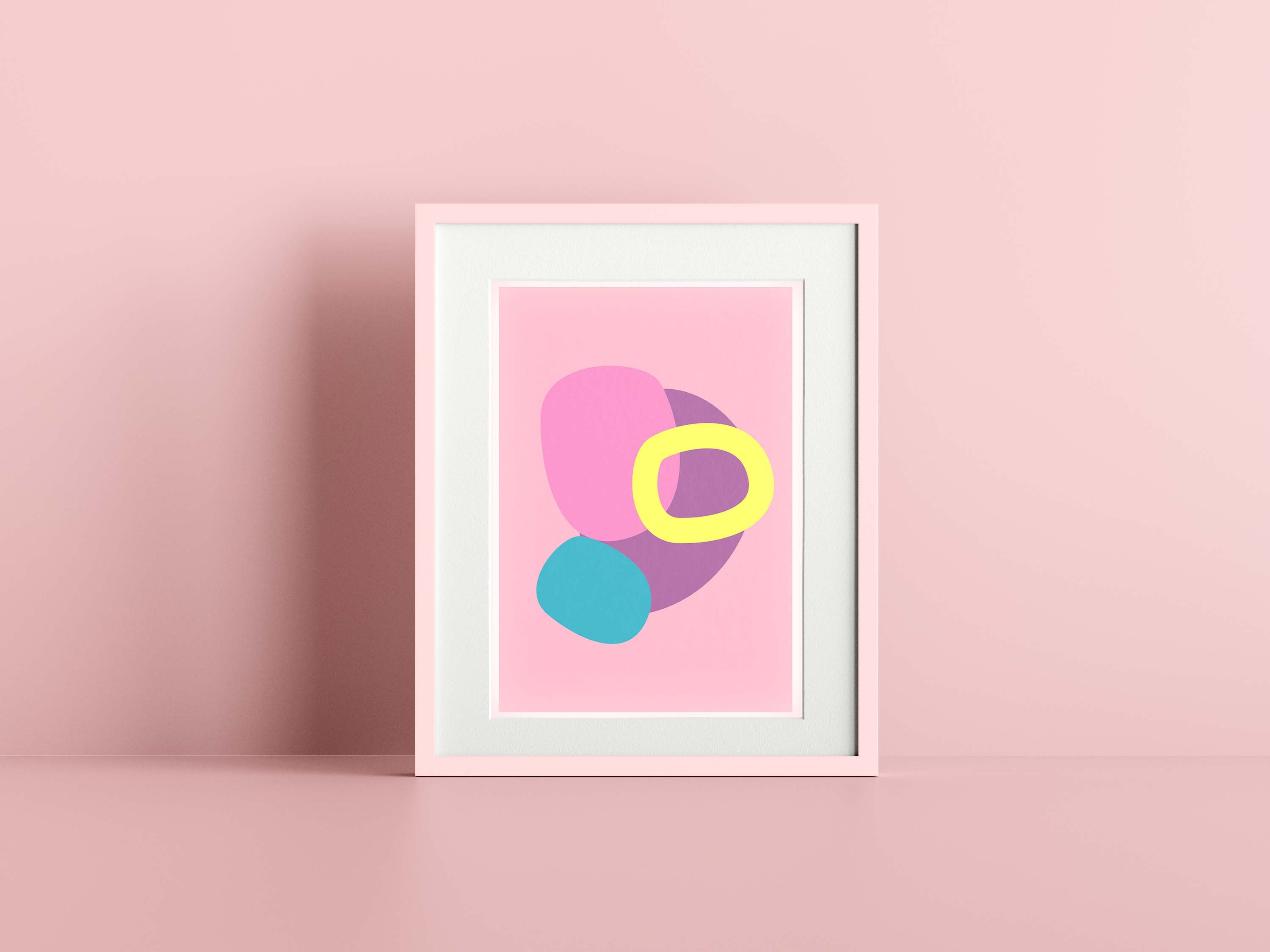 Affiche Rose Géométrique I Affiche Naissance | Bébé Enfant Poster Déco