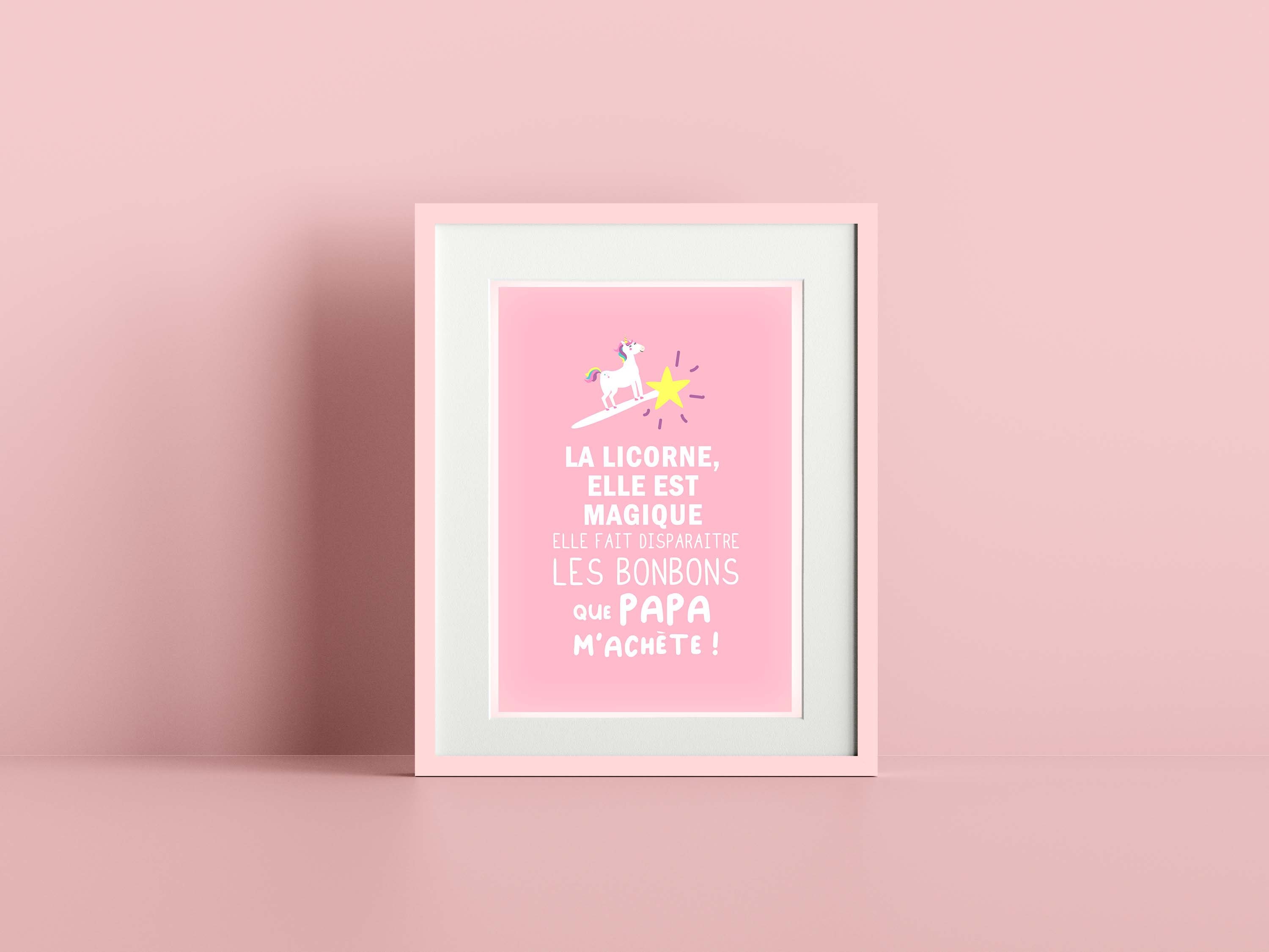 Affiche Phrase Licorne I Affiche Naissance Licorne | Bébé Enfant Poster Typographie