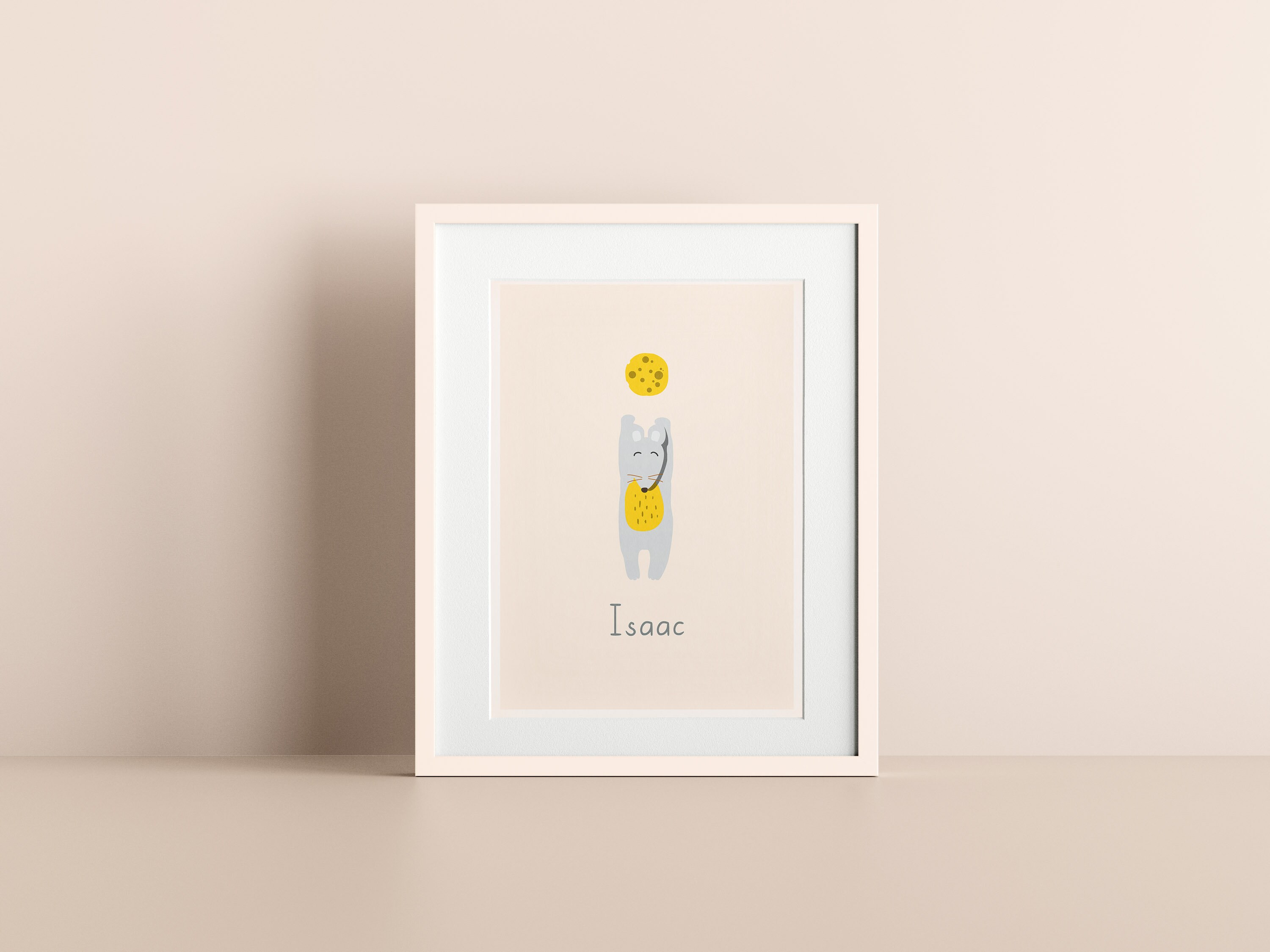 Affiche Personnalisée Alphabet Lettre I | Poster Naissance Animaux Affiche Bébé Initiale Enfant Prén