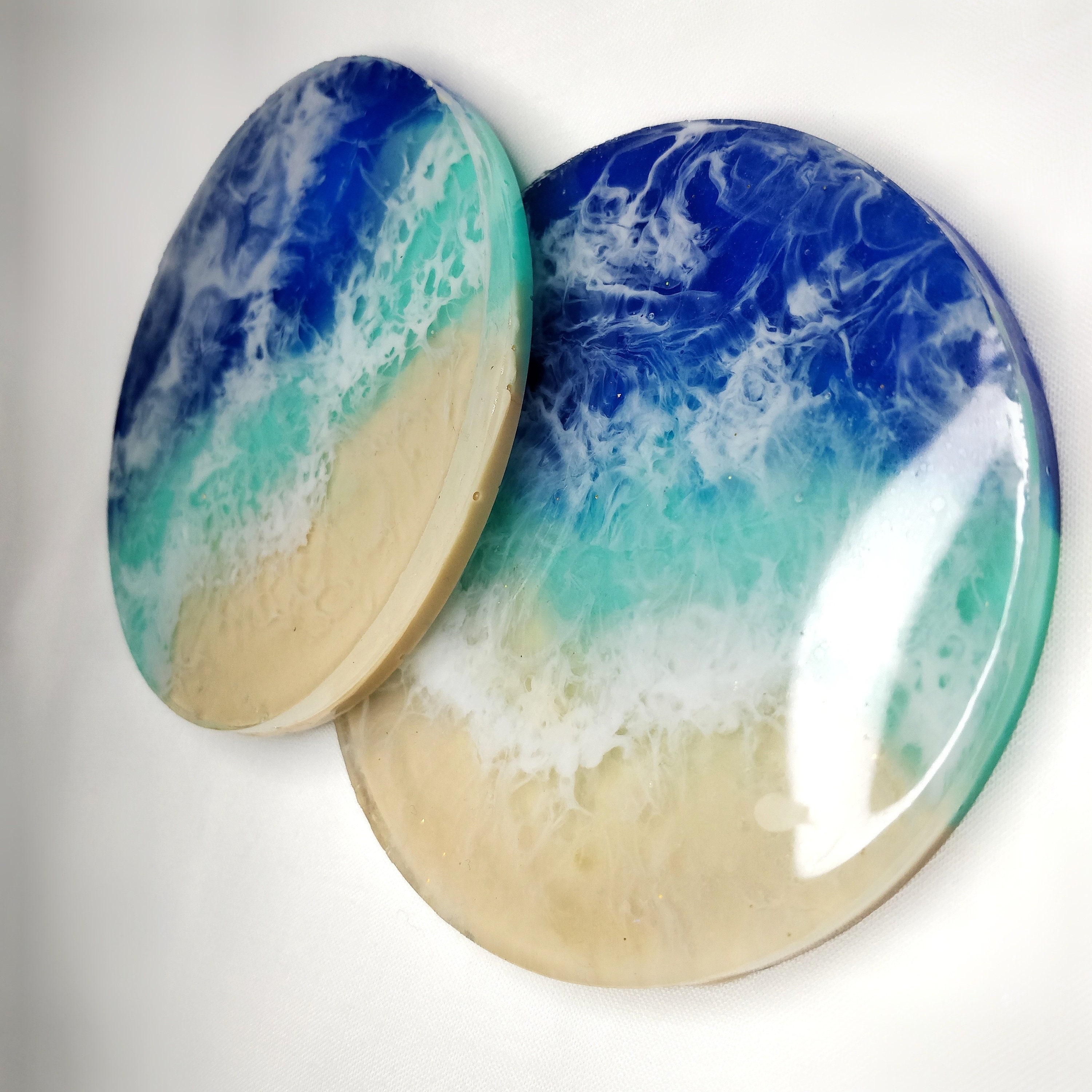 Handmade beach themed resin coasters Set of 2 Etsy