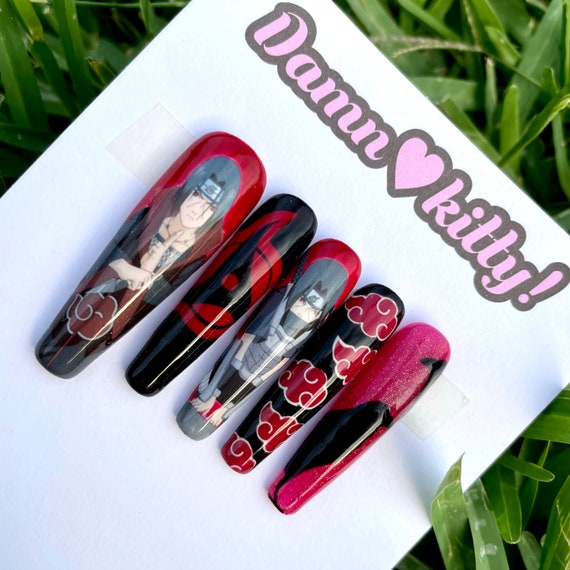 Itachi Uchiha Anime Nails Press on Nails Naruto Press on Etsy