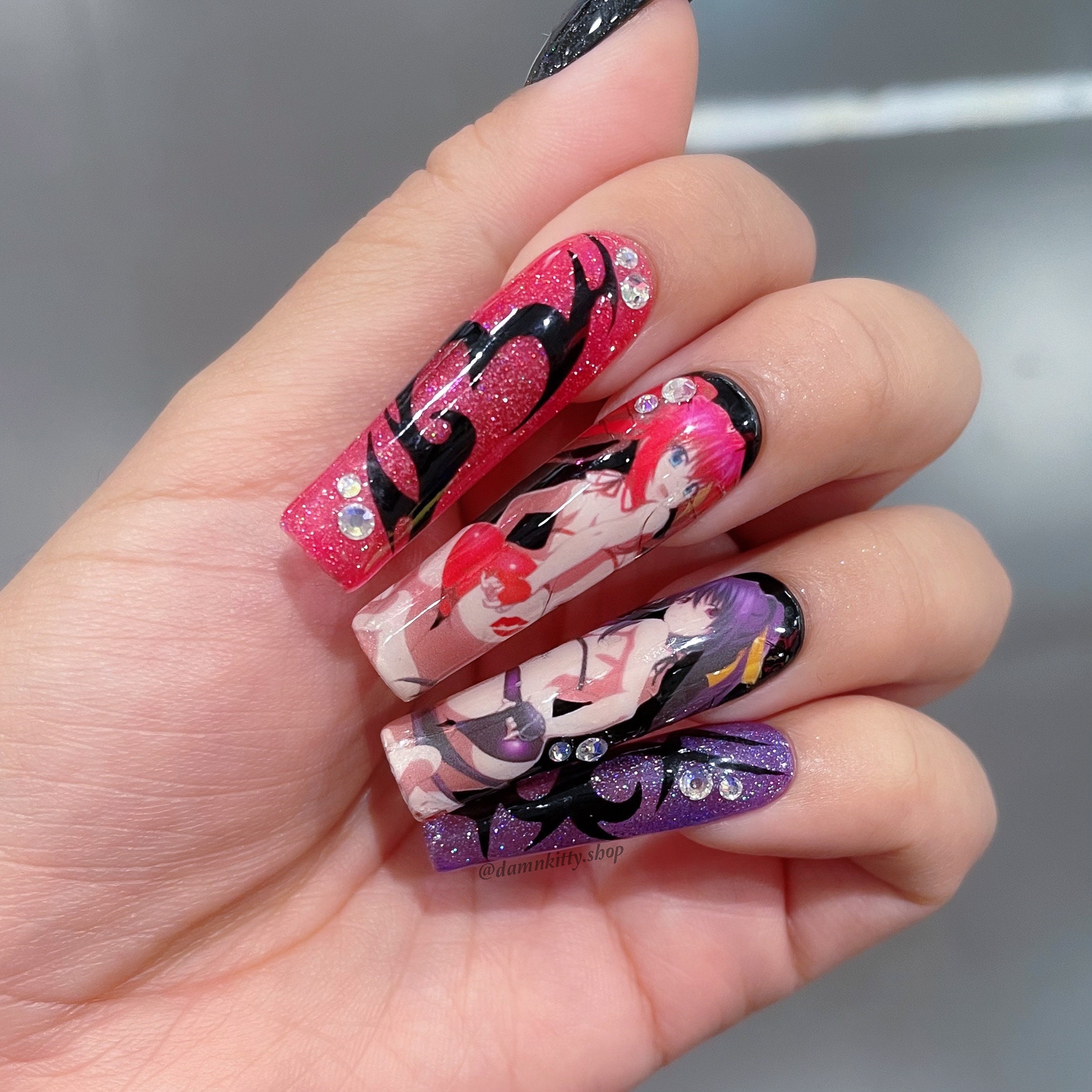 NANA Press on Nails Fake Nails Anime Nails Anime Fake Nails Nana