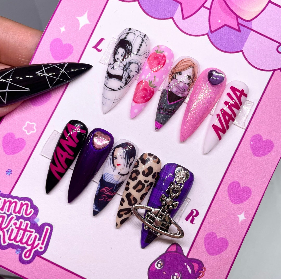 NANA press on nails fake nails anime nails anime fake - Etsy 日本