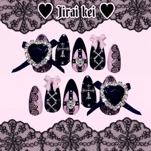 Jirai kei nails | Girly kei | japanese nail art  | kawaii nails