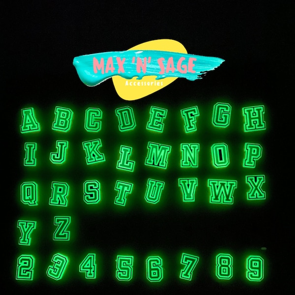 Alphabet Glow in the Dark  crocs charms