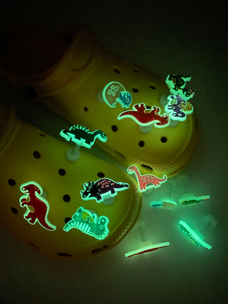 Dinosaur Crocs Charms . Glow in the Dark Croc Charms Bouncing Etsy
