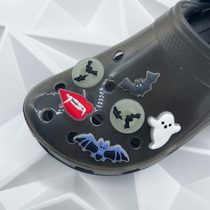 Scary spooky croc charm , Skeleton croc charm , ghost croc charm , bat glow in the dark croc charm  Vampire croc charm