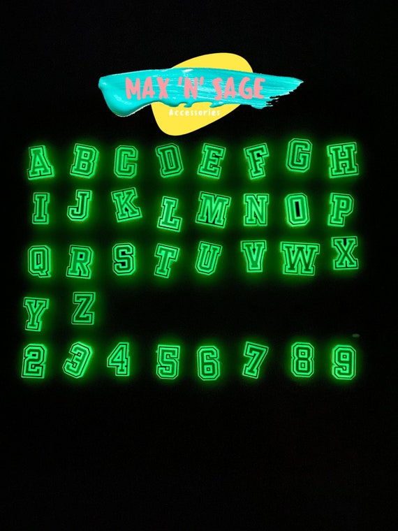 Glow in the Dark Croc Charms Letters and Numbers 