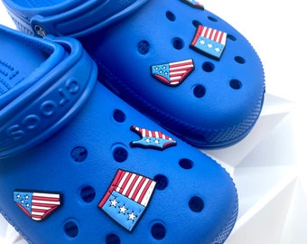 American Flag Croc Charms: 4th of July Shoe Decoration