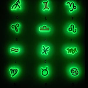Astrology. Zodiac sign  Glow in the Dark Charms for Crocs and wrist bands