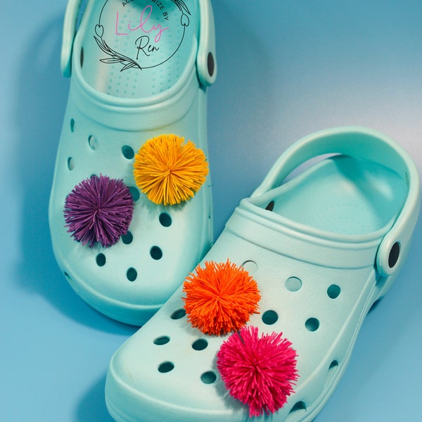 Breloques pour chaussures à pompons. Breloques pompons en silicone pour bracelet