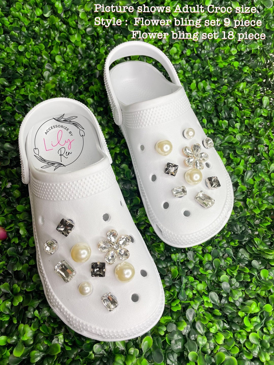 White Crocs With Gold Chain Adjustable Gold Croc Chains With Bling