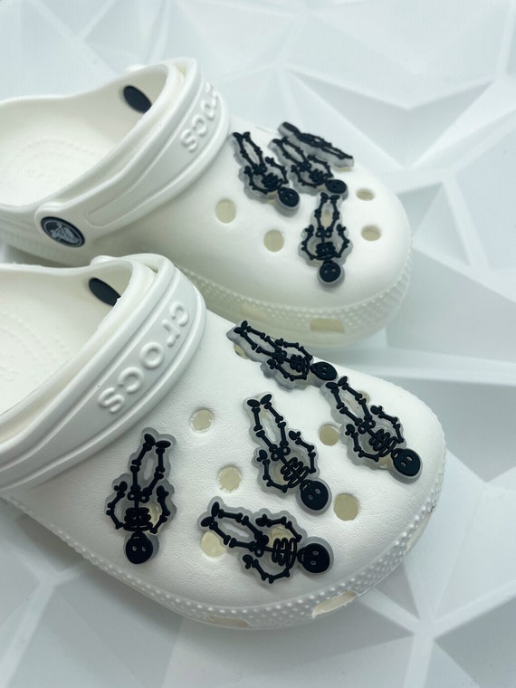 Skeleton croc charms . Bone croc charm .Spooky croc charm