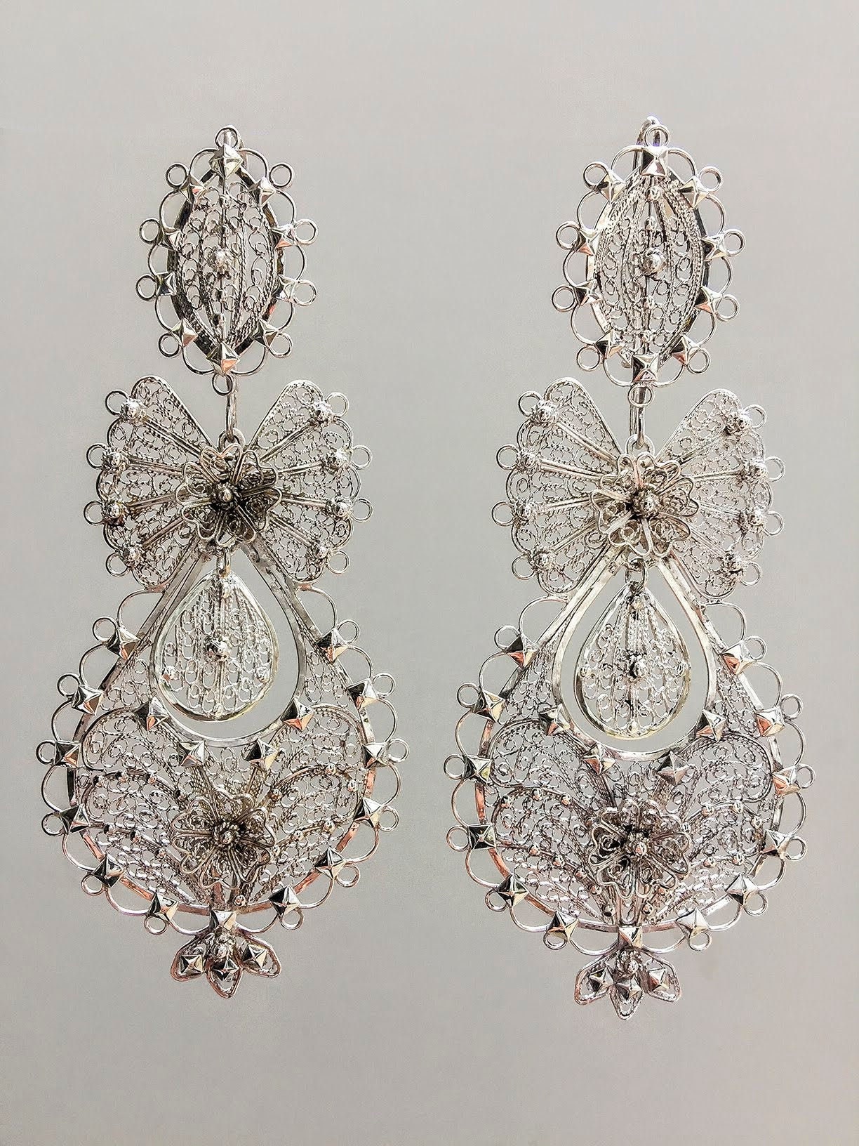 Sterling Silver Filigree Earring Etsy