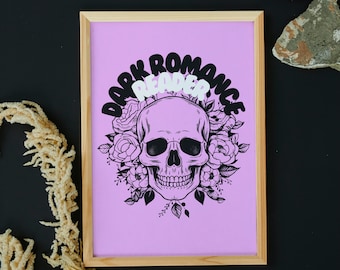 Bookish dark romance digital print for bookshelf | pink | gifts for readers, bookshelf decor