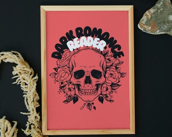 Dark Romance Reader Skull Print: Bookish Decor (PDF & PNG)