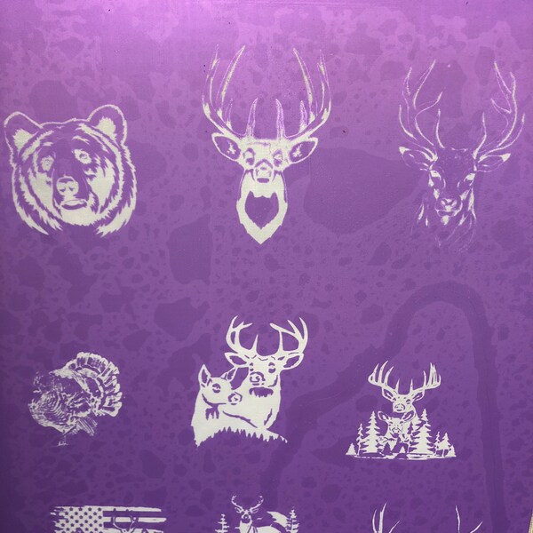 Buck, Elk, Bear and Turkey, Deer Silk Screen Stencil, silk Screen Transfer,reuseable each are like 2-3 inches