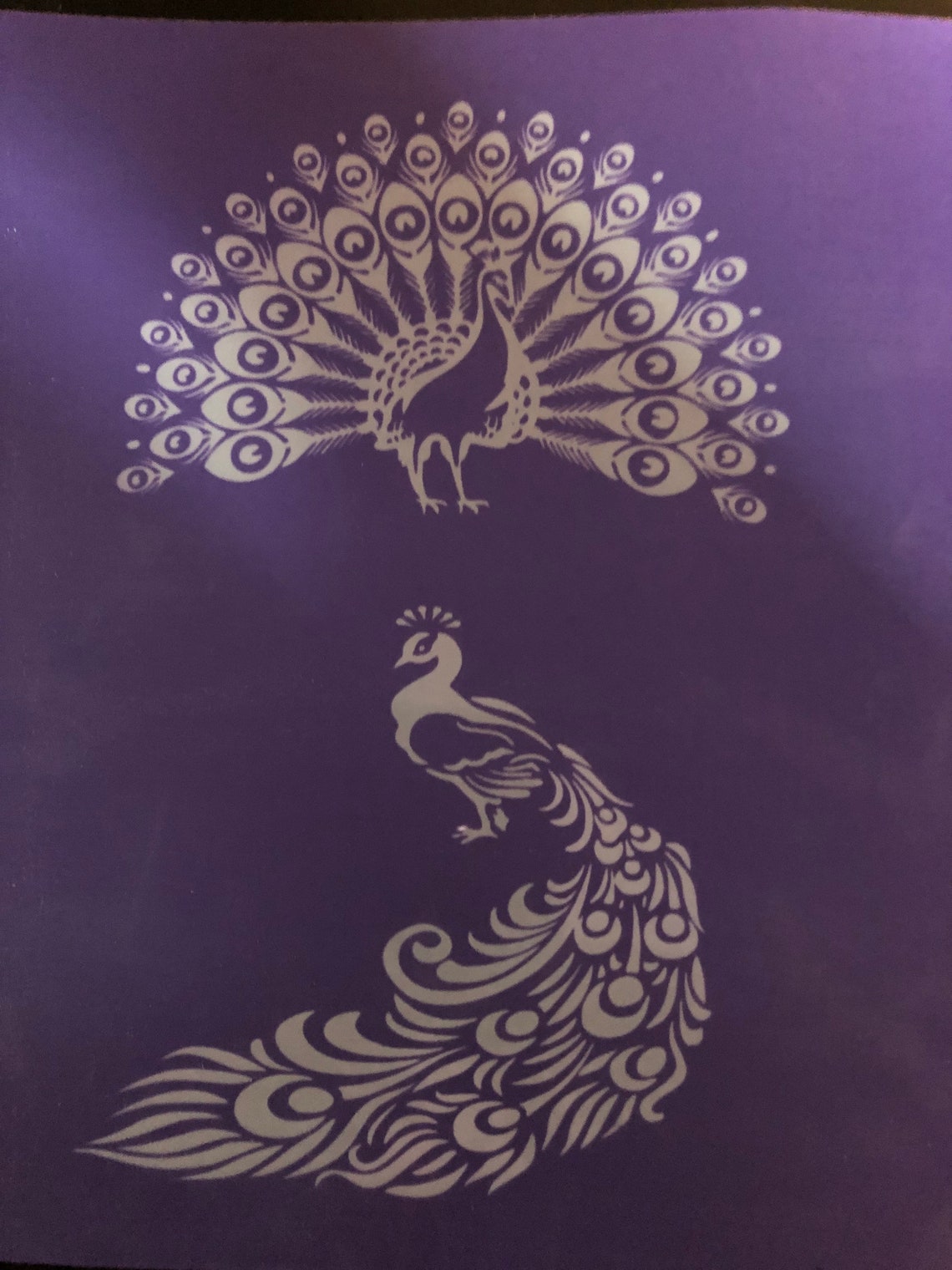 Peacock Silk Screen Reusable Transfers Peacock Silk Screen Etsy