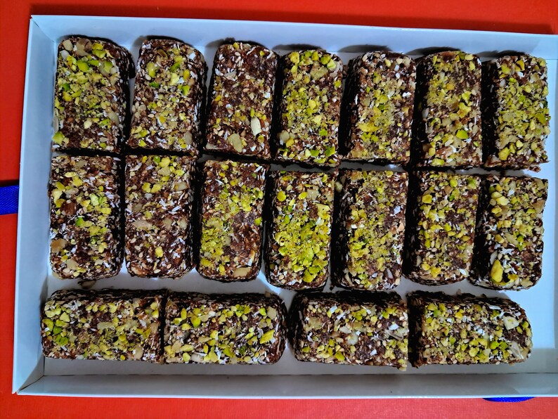 Sugar Free Halal Vegan Date and Nut Energy Bars for Etsy