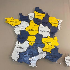 Große LED-Holzkarte von Frankreich, Pinnwandkarte als Dekoration für Büro und Wohnzimmer, moderner Wandbehang, einzigartiges Geschenk für Vater oder Opa