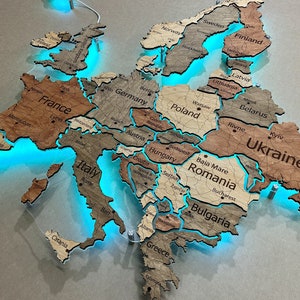 LED-Wandbild mit Europakarte auf Acrylsockel, beleuchteter 3D-Reise-Tracker, modernes Dekor für Zuhause und Büro, einzigartiges Jubiläumsgeschenk