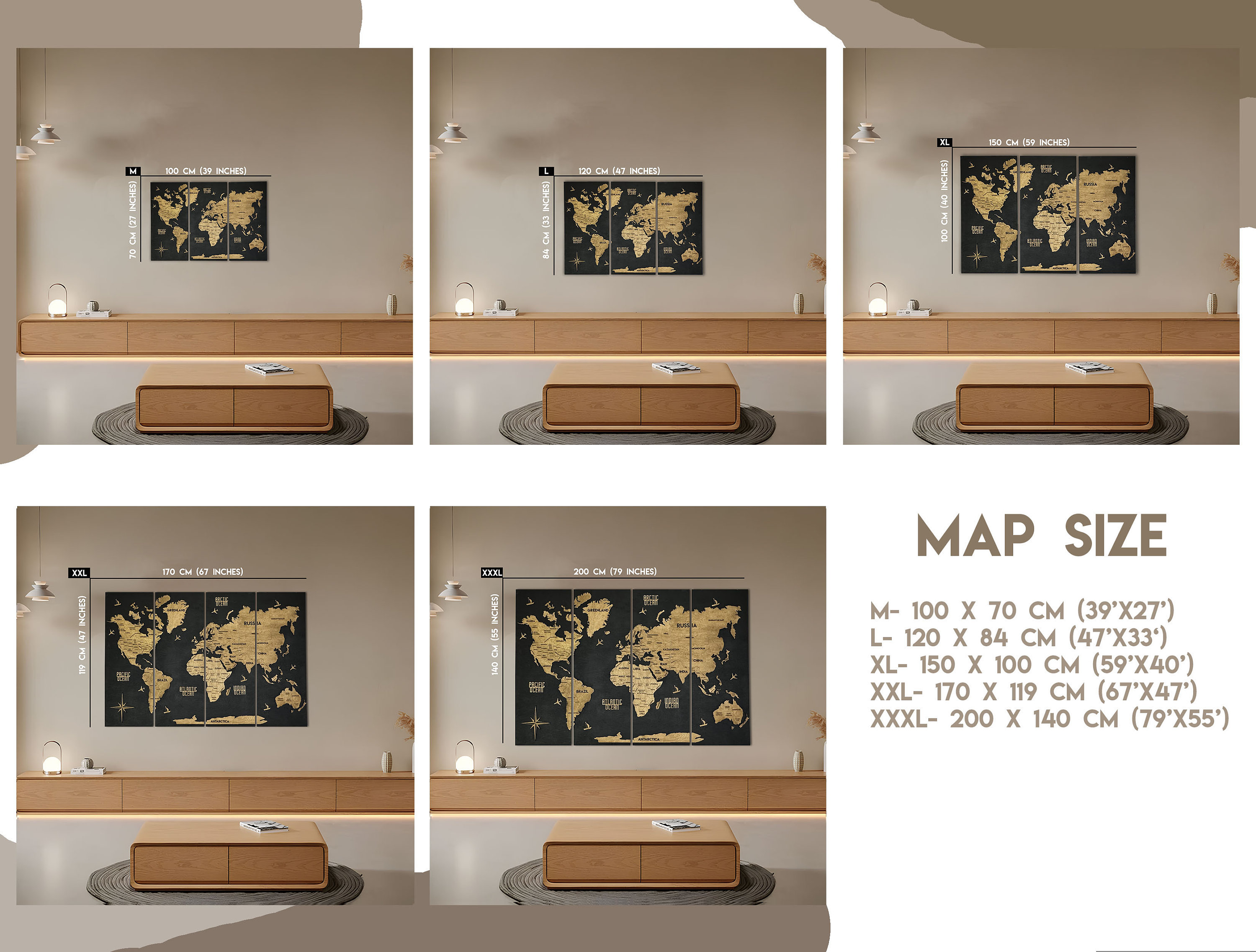 3D Wooden World Map, Wood Travel Map Large Wall Art, Travel Planner ...