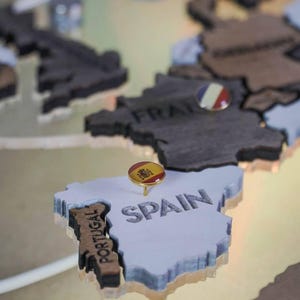 Arte de pared con mapa del mundo LED con luces | Decoración de madera 3D de gran tamaño | Idea única de luz nocturna y regalo de inauguración de la casa