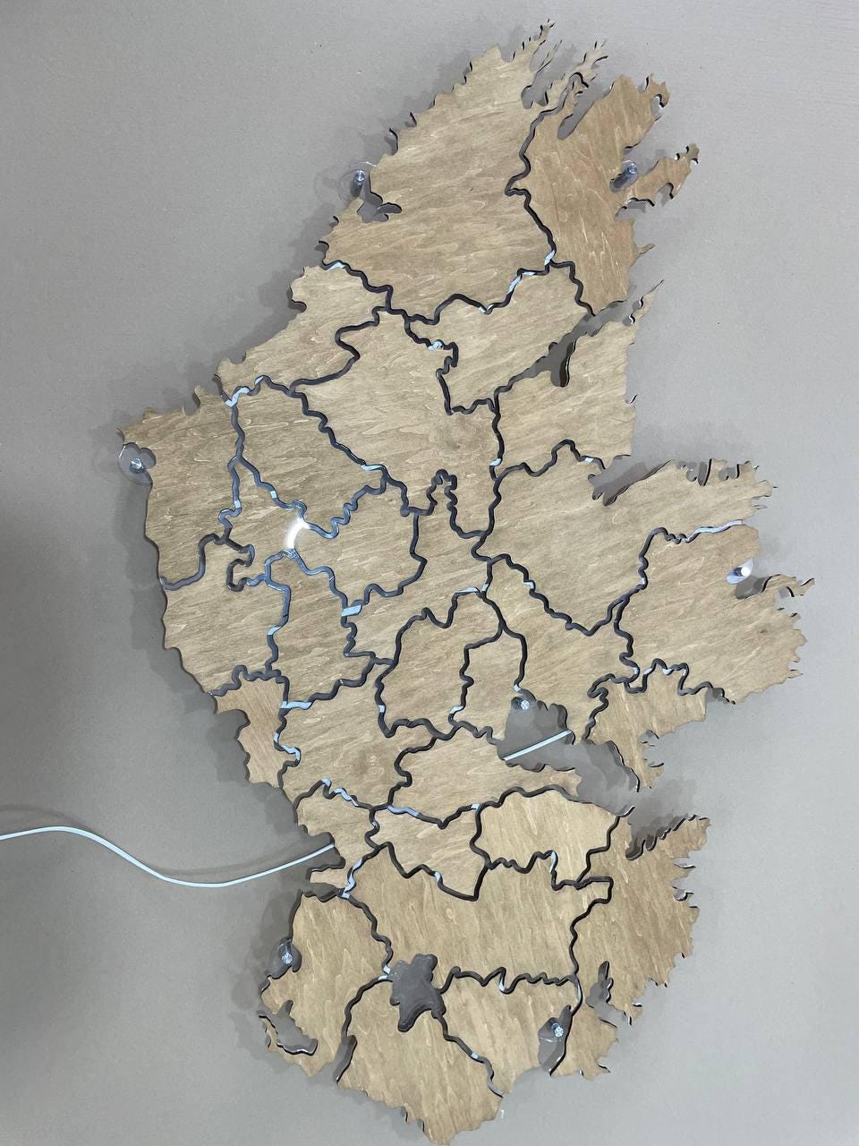 Engraved Wooden Ireland Map, Large Wall Decor, Travel Map, Home and ...