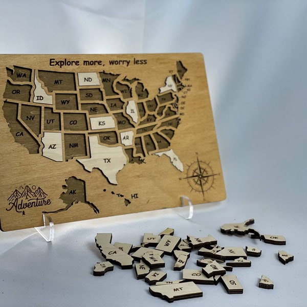 USA Map Travel Map For Couples Gifts, Wooden United States, Personalized Corkboard, 5th Anniversary Travel Gifts color Teak