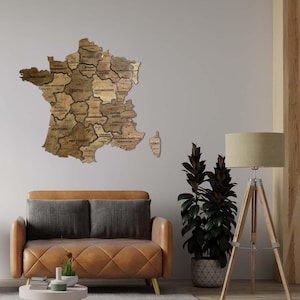 Individuelle Holzkarte von Frankreich, Stadtdesign mit LED-Lichtern, große Reisekarte als Heimdekoration, einzigartiges Geburtstagsgeschenk für Mama, Wandkunst für die Wohnung