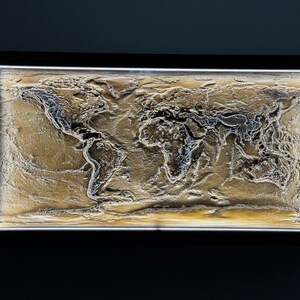 Weltkarte aus Holz – 3D-LED-Topografie-Kartenkunst, minimalistisches Dekor im Antik-Stil, perfektes Geschenk für Reisende und Kartenliebhaber