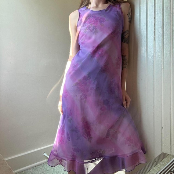 my michelle purple dress My Michelle Metallic Satin Red/Purple Woman's Dress Size 7/8