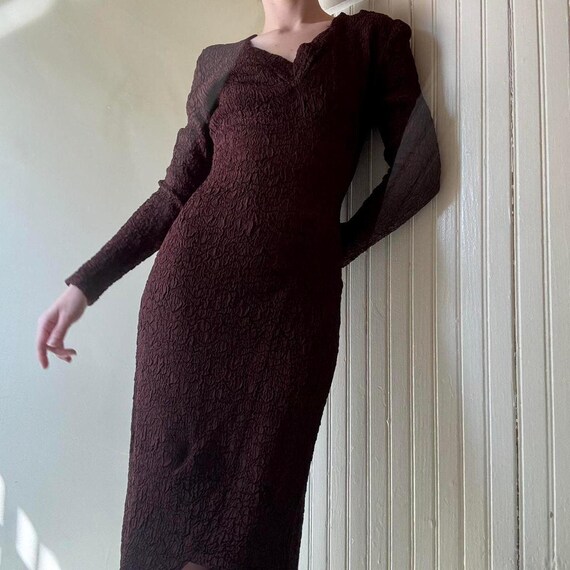 scanlan theodore brown dress Scanlan Theodore Embroidered Shoestring Dress main image 0