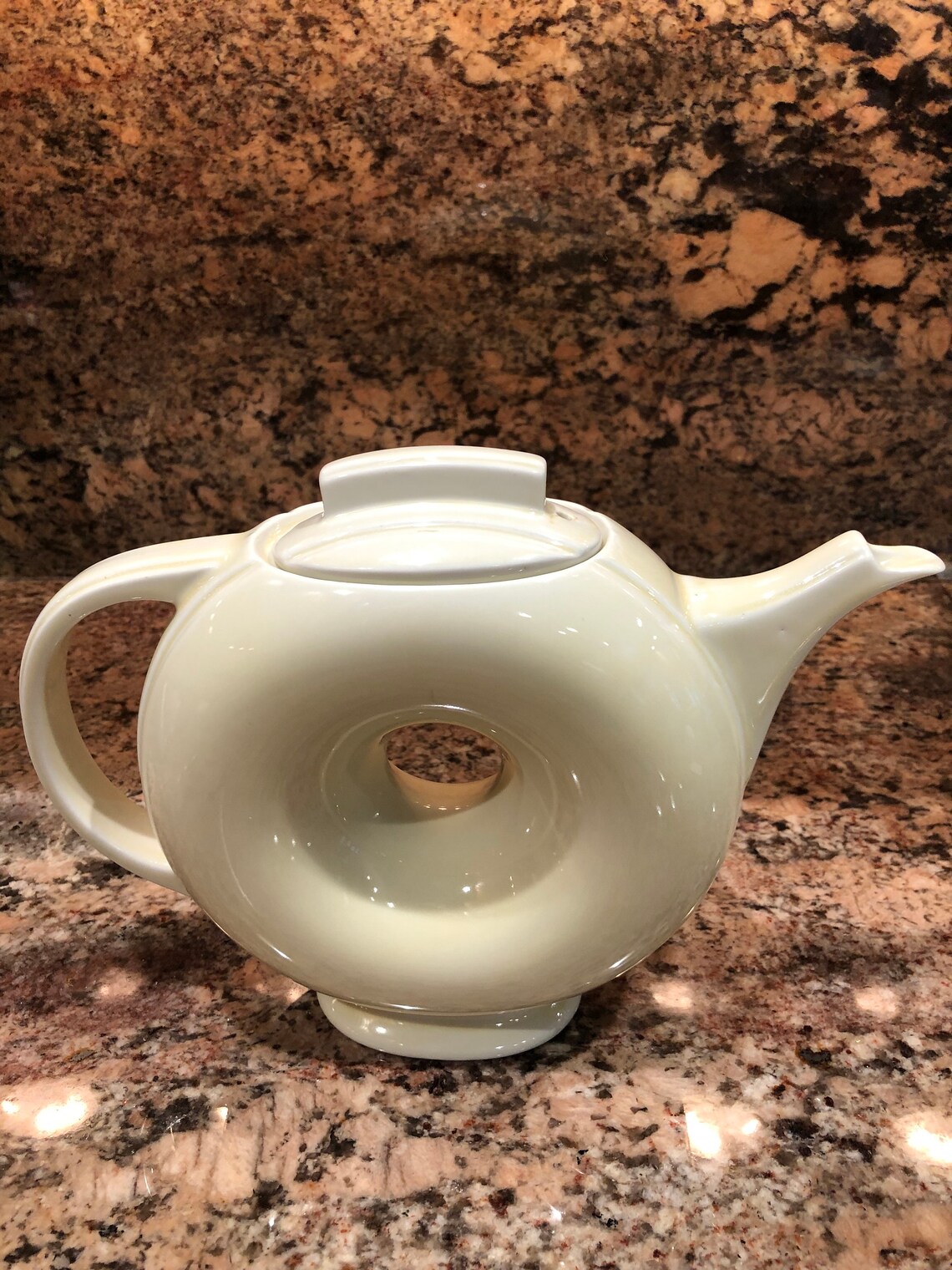 Antique Hall China Ivory Donut Teapot Etsy