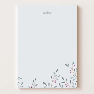 Summer berries notepad, 50 sheet tear off 5x7 paper pad, office stationery