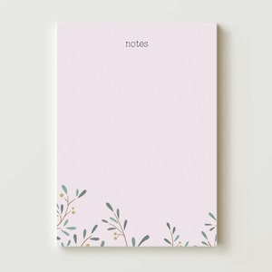 Spring berries notepad, 50 sheet tear off 5x7 paper pad, office stationery