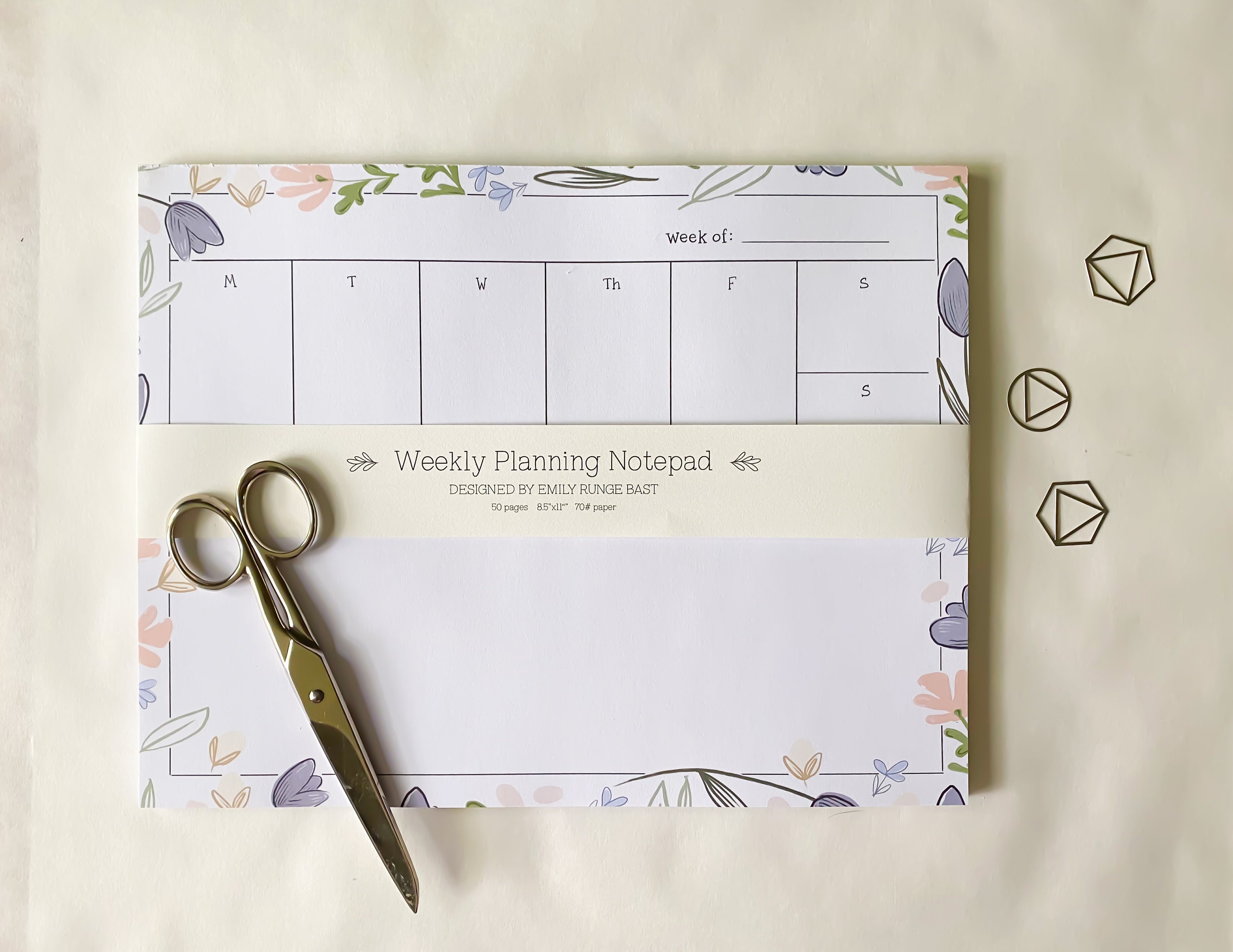 Weekly Planner Notepad, 50 Sheet Tear off 8.5x11 Paper Pad, Office ...