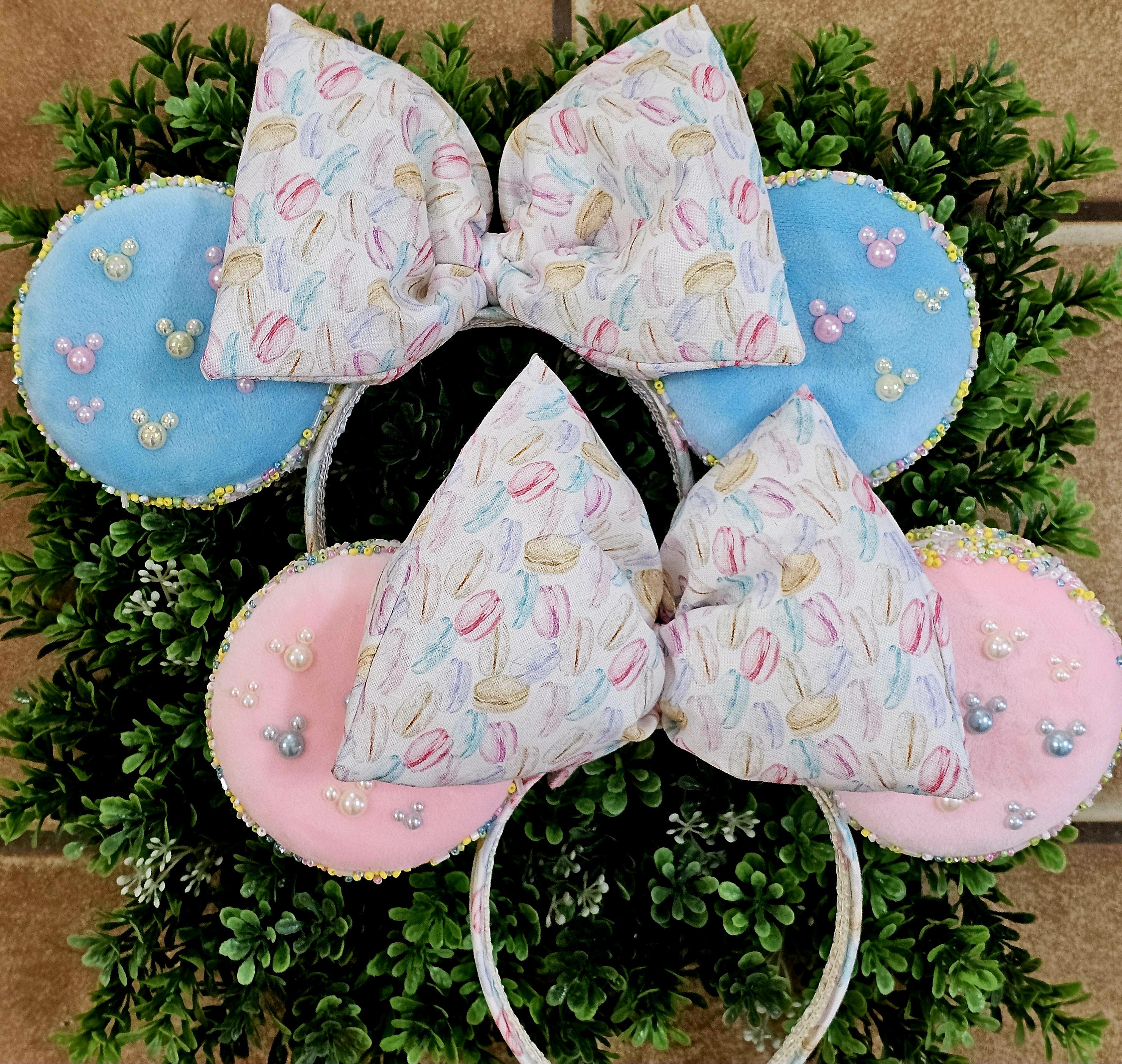 Macaron Themed Minnie Ear Headband - Pink & Mint Macaron Minnie Ears Headband - Etsy main image 3