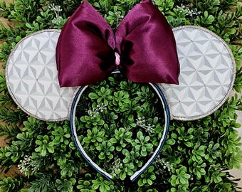 Epcot Elegance | Spaceship Earth Mouse Ears | Disney Adult Headband | Park Day Accessory