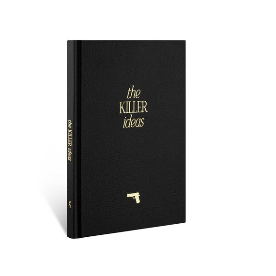 Notizbuch Bullet Journal | personalisierbar | Veganer Ledereinband | A5 | schwarz / gold | ästhetisch & hochwertig verpackt in Samtbeutel