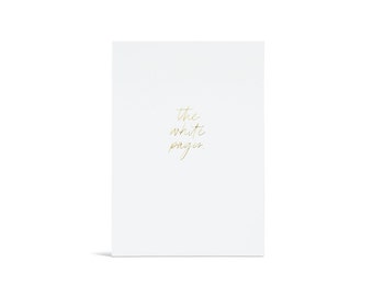 Personalized A5 Softcover Notebook - 'The White Pages' with Gold Foil