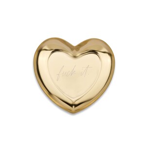 Minitablett in Herzform mit Spruch "Fuck it" [Gold]