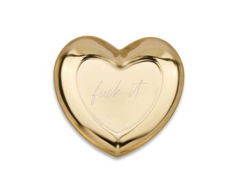Minitablett in Herzform mit Spruch "Fuck it" [Gold]