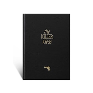 Notizbuch Bullet Journal | personalisierbar | Veganer Ledereinband | A5 | schwarz / gold | ästhetisch & hochwertig verpackt in Samtbeutel ohne Name/Initialen