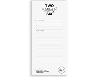 Notizblock / kleiner Tagesplaner 2026 / to Do List / DIN lang