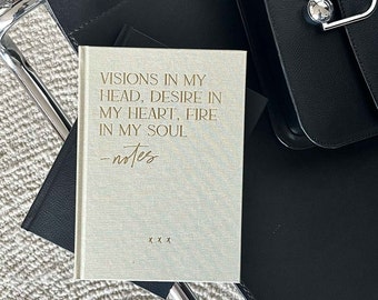 Notizbuch "Visions" mit Spruch, A5, Sand/Gold - PRE ORDER